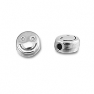 Stainless Steel - Rostfrei Stahl Perlen Smiley Silver
