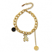 Armbänder aus Stainless Steel - Rostfreiem Stahl Bär Gold