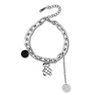 Armbänder aus Stainless Steel - Rostfreiem Stahl Bär Silver