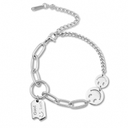 Armbänder aus Stainless Steel - Rostfreiem Stahl Smiley Silver