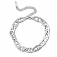 Gliederarmbänder aus Stainless Steel - Rostfreiem Stahl Oval Silver