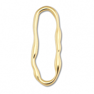 Stainless Steel - Rostfrei Stahl Schmuckzubeh&ouml;r Zwischenst&uuml;ck Oval Gold