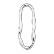 Stainless Steel - Rostfrei Stahl Schmuckzubeh&ouml;r Zwischenst&uuml;ck Oval Silver