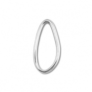 Stainless Steel - Rostfrei Stahl Schmuckzubeh&ouml;r Zwischenst&uuml;ck Oval Silver