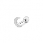 Ohrpiercing aus Stainless Steel - Rostfreiem Stahl Mond Silver