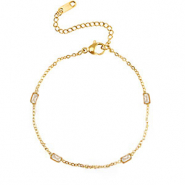 Armbänder aus Stainless Steel - Rostfreiem Stahl Crystal Gold