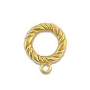 Stainless Steel - Rostfrei Stahl Schmuckzubeh&ouml;r Ring mit &Ouml;se Gold