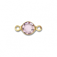 Stainless Steel - Rostfrei Stahl Schmuckzubeh&ouml;r Zwischenst&uuml;ck Rund Gold-light pink