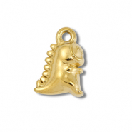 Stainless Steel - Rostfrei Stahl Anh&auml;nger Dino Gold