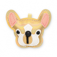 Statement-Anh&auml;nger Hund Gold holographic-white-black-salmon pink