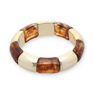 Resin-Armbänder Gold-transparent amber brown
