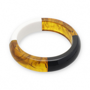Resin-Armbänder Bangle Transparent amber brown-white