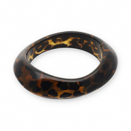 Resin-Armbänder Bangle mit Leopard-Print Transparent amber brown
