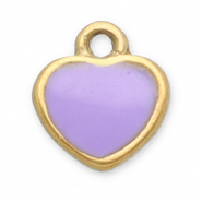 Stainless Steel - Rostfrei Stahl Anh&auml;nger Herz Gold-lilac