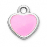 Stainless Steel - Rostfrei Stahl Anh&auml;nger Herz Silver-pink