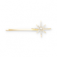 Haarschmuck Haarklammer Stern mit Strass Gold-transparent