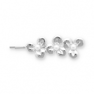Haarschmuck Haarklammer Blumen mit Imitation Perlen Silver-white