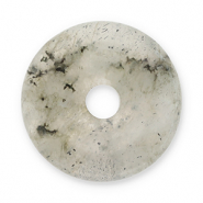 Naturstein Anhänger Achat Donut 16mm Transparent grey-black