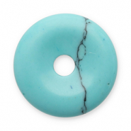 Naturstein Anhänger Turquoise Donut 16mm Turquoise
