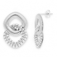 Ohrringe aus Stainless Steel - Rostfreiem Stahl Ohrstecker Silver-white