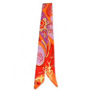 Bandana Schal mit Blume Orange-lilac-red