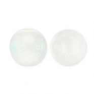 6 mm Acrylperlen mit Glitzer White-turquoise