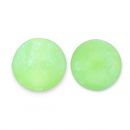6 mm Acrylperlen mit Glitzer Light green-turquoise