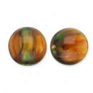 Resin Perlen mit Glitzer 14mm Burnt orange-gold-green