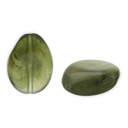 Acrylperlen Tropfenform Olive green