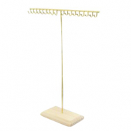 Schmuckdisplay T-Form für Kette mit Holz Ständer Natural-gold