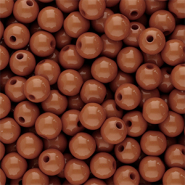 6 mm Acrylperlen Shiny Dark cognac brown