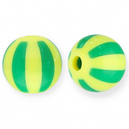 12 mm Acrylperlen mit Streifen Yellow-green