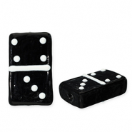 Glasperlen Domino-Stein Black-white