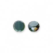 Glas Top Facett Perlen Dark green-AB coating
