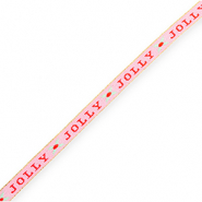 BY31&reg; Schmuckband mit Text "Jolly" Light pink-red-mint green-gold