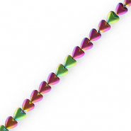 H&auml;matit Perlen Herz Purple-green-AB coating
