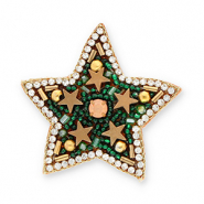 Broschen Stern Green-crystal-brown