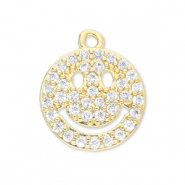 Brass TQ Metall Anh&auml;nger Smiley Gold-transparent