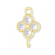 Brass TQ Metall Zwischenst&uuml;ck Gl&uuml;cksklee Gold-transparent