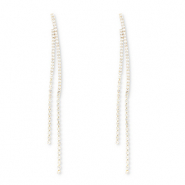 Eco-brass&reg; (nachaltiges Messing) Ohrringe / Ohrstecker mit Strass Gold-crystal