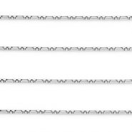 Stainless Steel - Rostfrei Stahl Schmuckzubehör Gliederkette Rechteck Silver