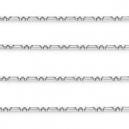 Stainless Steel - Rostfrei Stahl Schmuckzubehör Gliederkette Rechteck Silver