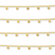 Stainless Steel - Rostfrei Stahl Schmuckzubehör Gliederkette mit Müntze Gold