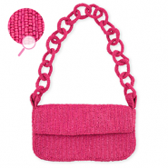 Handtasche mit Glasperlen Fuchsia