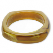 Resin-Armbänder Bangle Olive green-brown-white