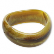 Resin-Armbänder Bangle Olive green-brown-white