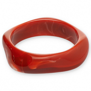 Resin-Armbänder Bangle Rust red-white