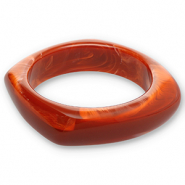 Resin-Armbänder Bangle Rust red-white
