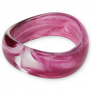 Resin-Armbänder Bangle Aubergine purple-white