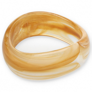 Resin-Armbänder Bangle Camel brown-white
